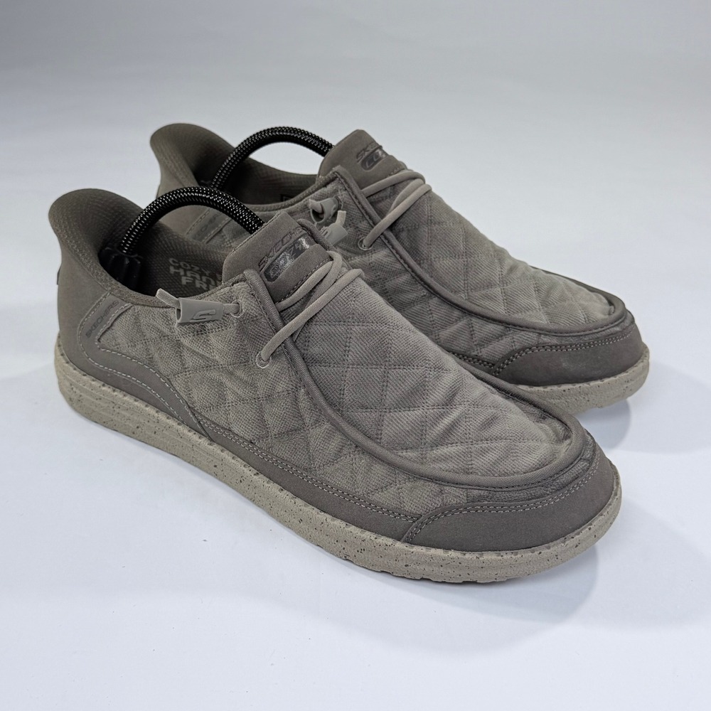 NEW Skechers Slip-ins Relaxed Fit Melson-Cozy Fit Diamond Moc Shoes Mens 10 Gray